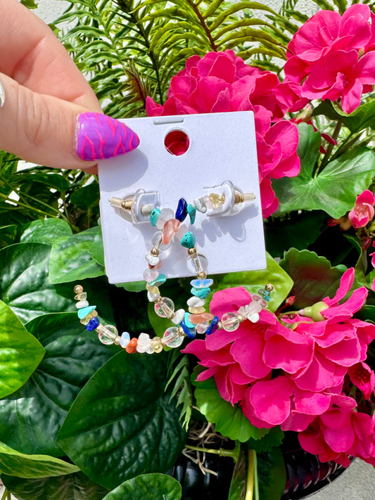 Gemstone Hoop Earrings