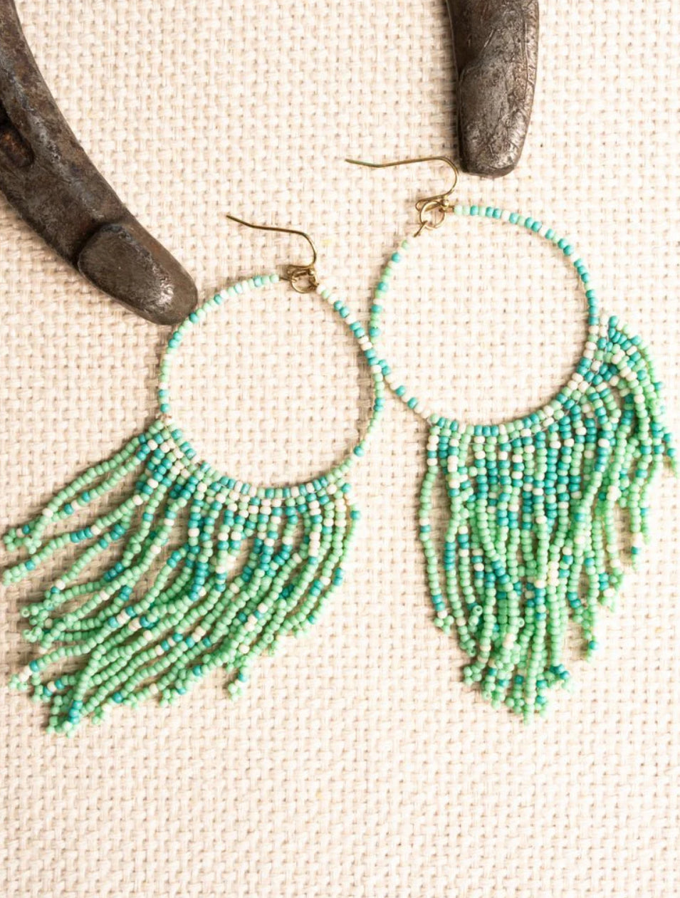 Seed Bead Fringe Earrings