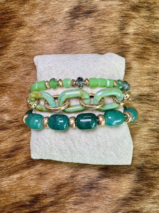 Emerald Daze Bracelet Set