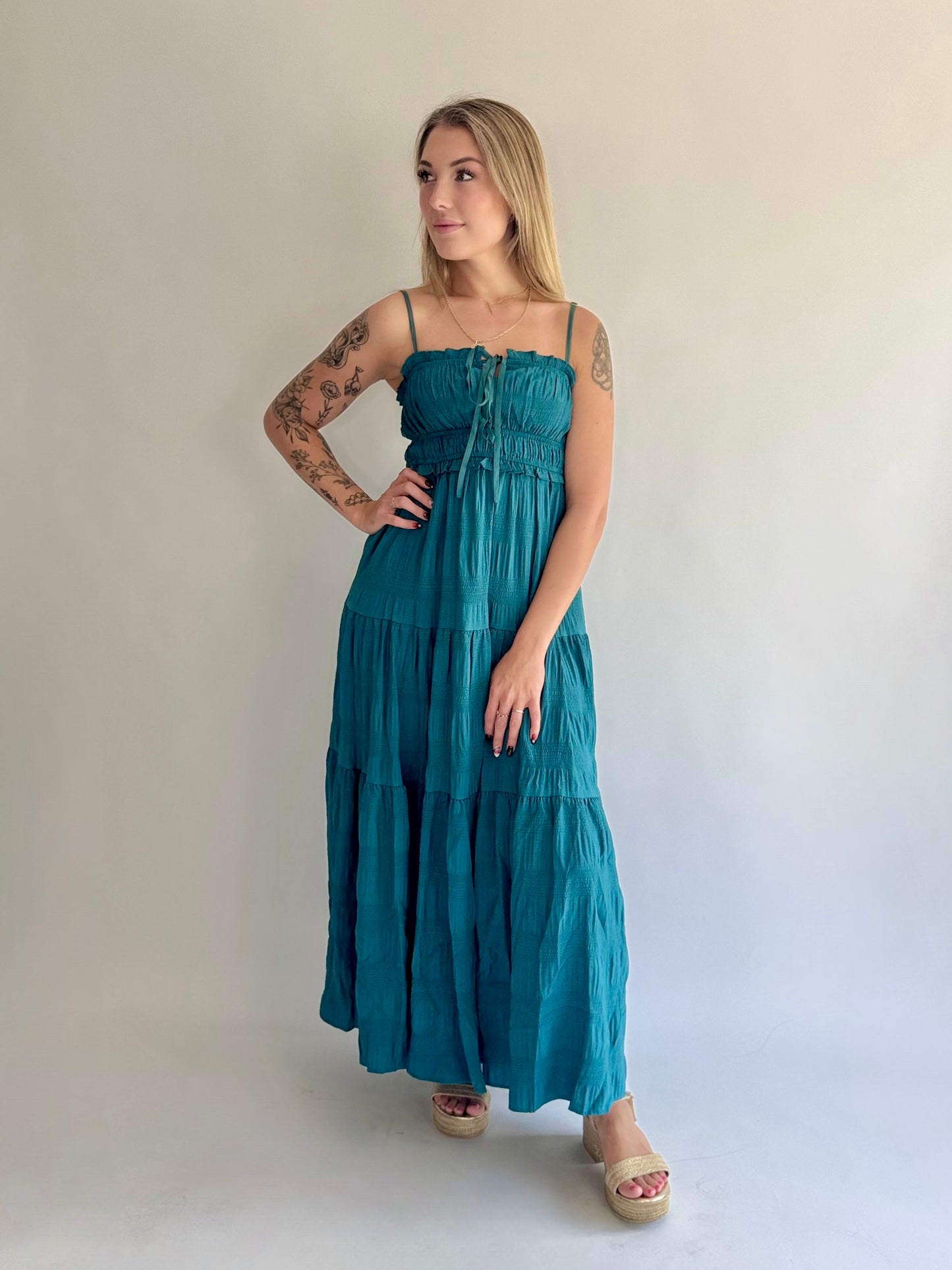 Tempting Teal Maxi Dress