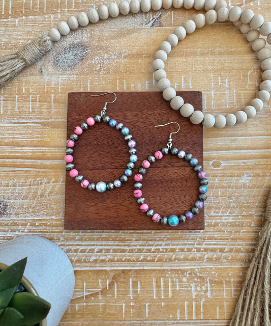 Unicorn Beaded Hoops