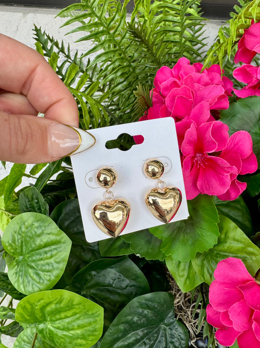 Gold Heart Earrings