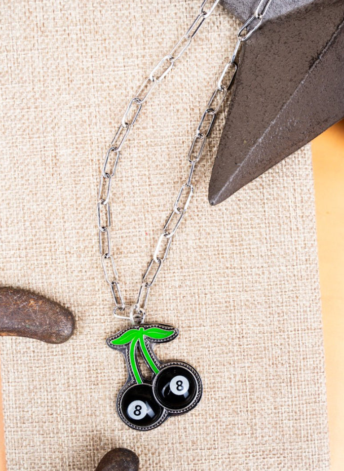 8 Ball Cherry Necklace