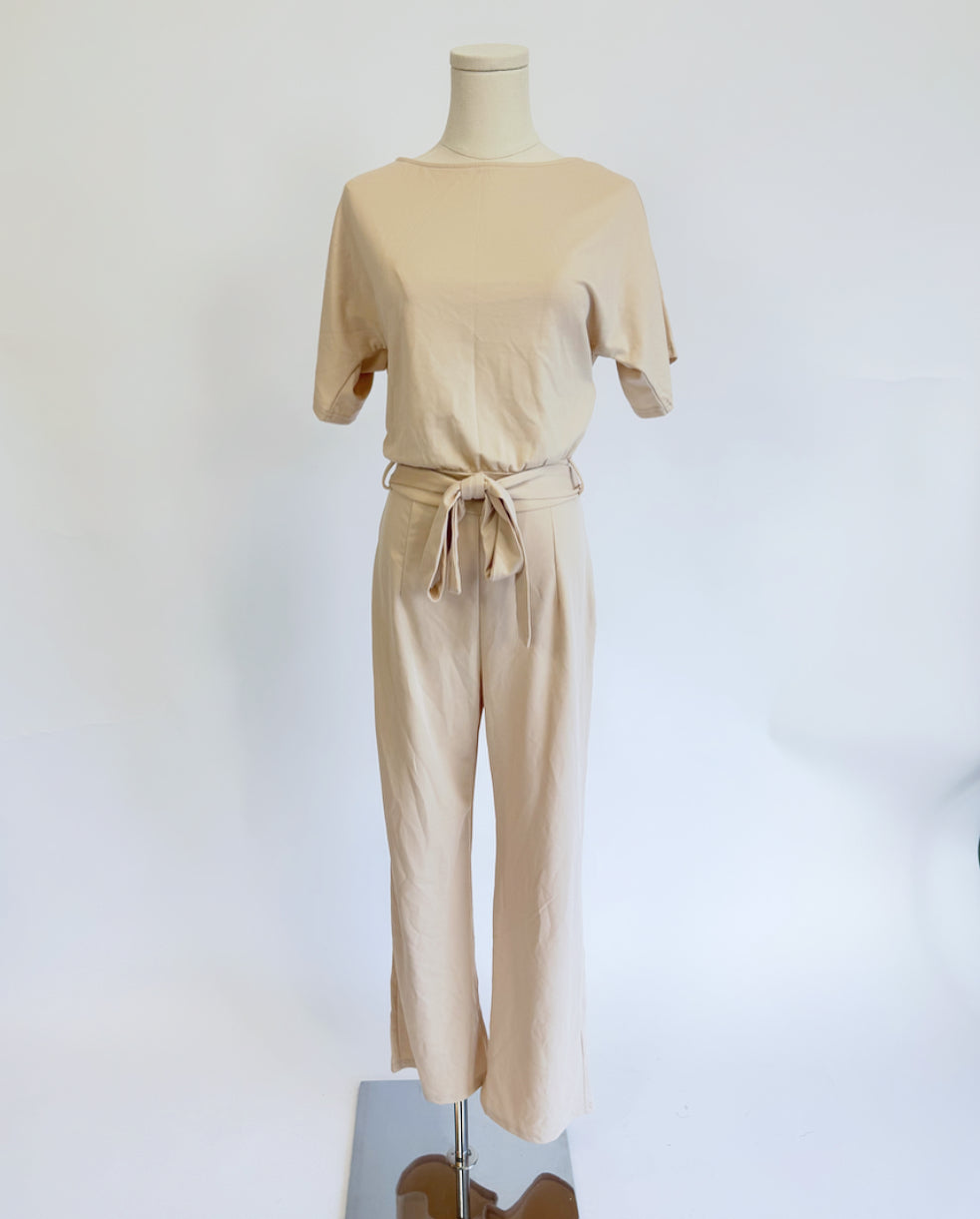 Apricot Belted Jumpsuit
