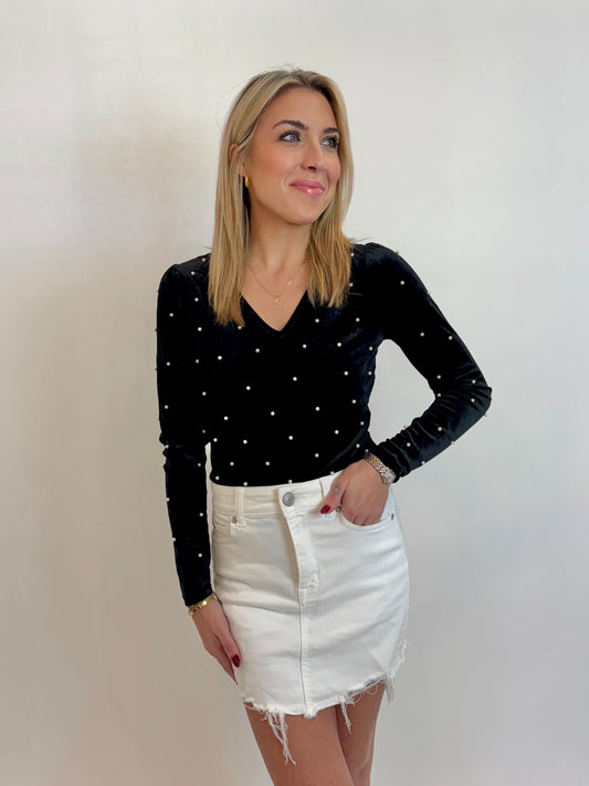 Pearl Studded Bodysuit