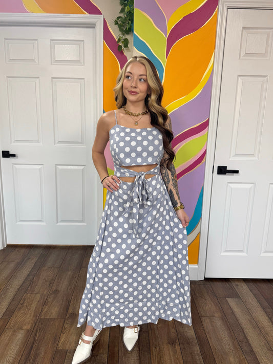 Blue Darling Dottie Dress