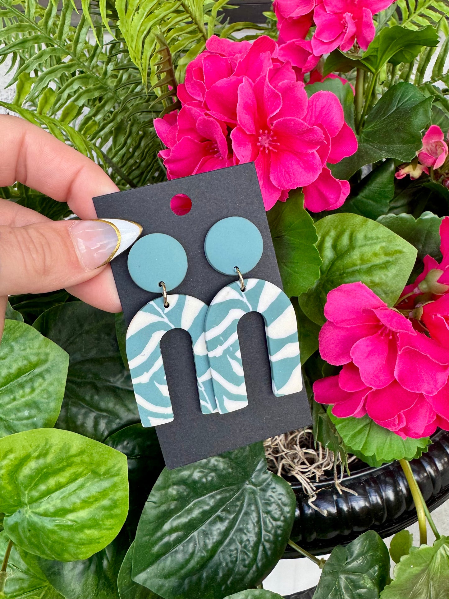 Blue Zebra Earrings