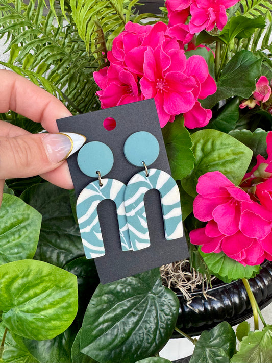 Blue Zebra Earrings