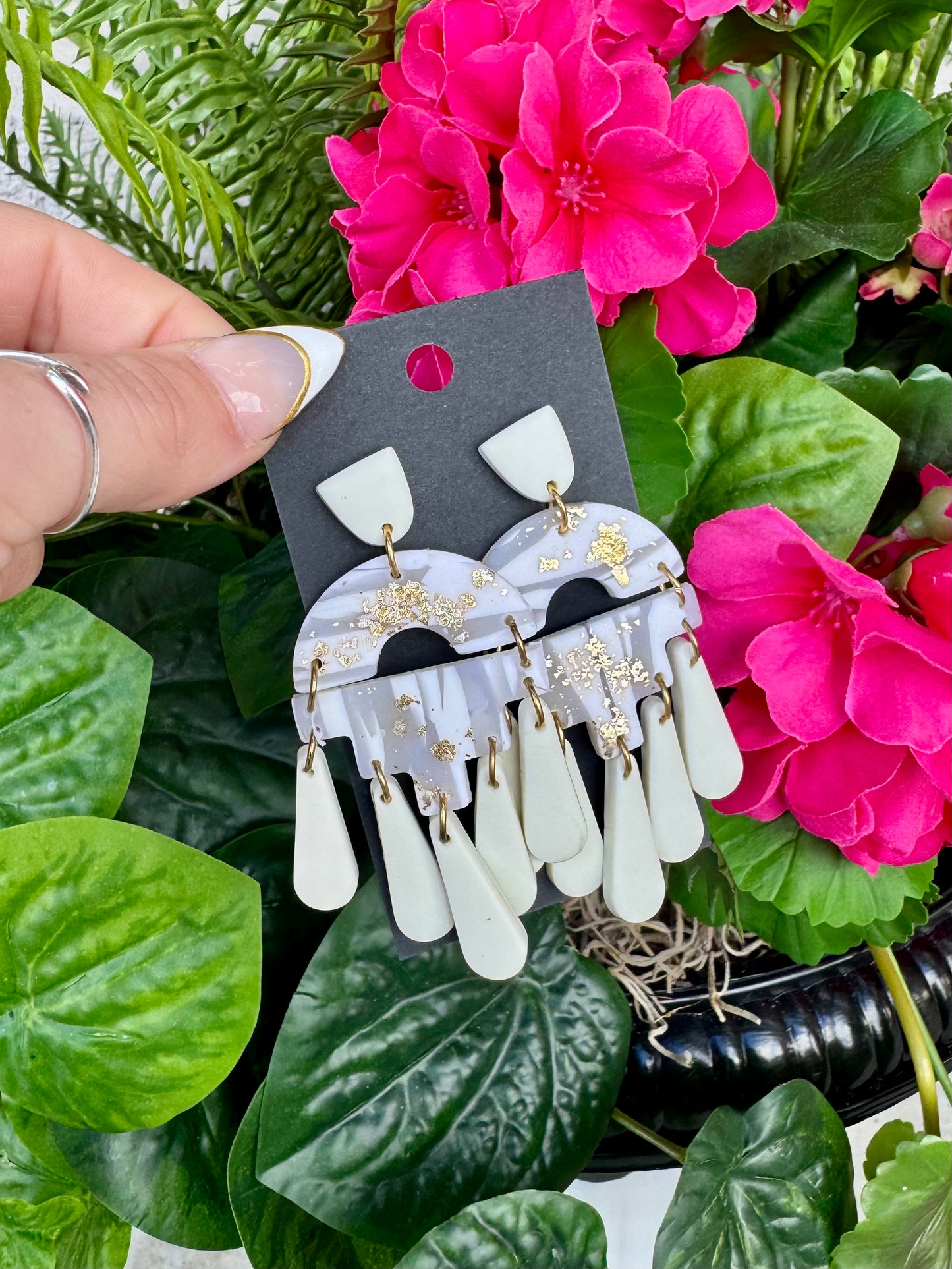 White Clay Earrings