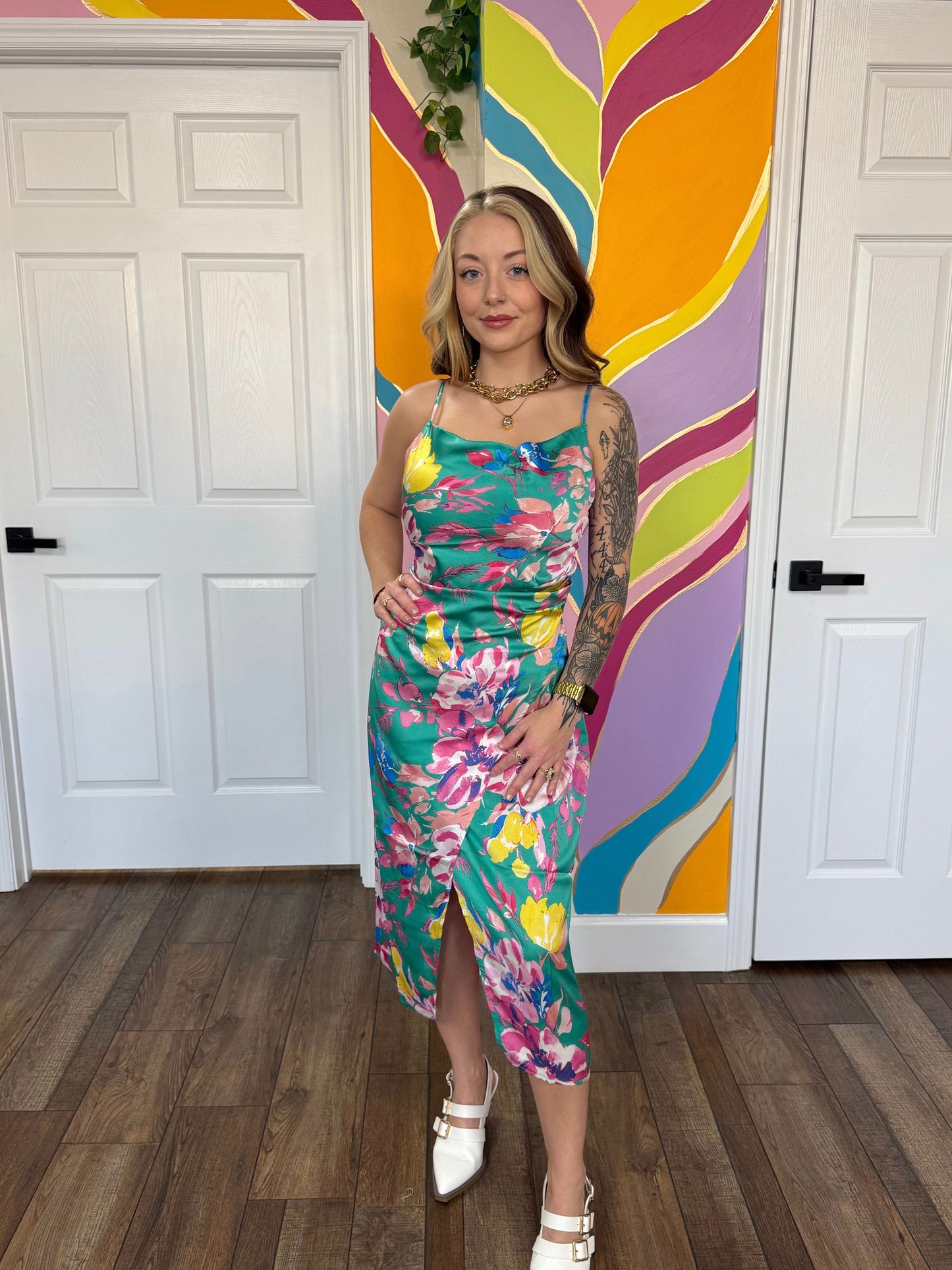 Paradise Petal Midi Dress