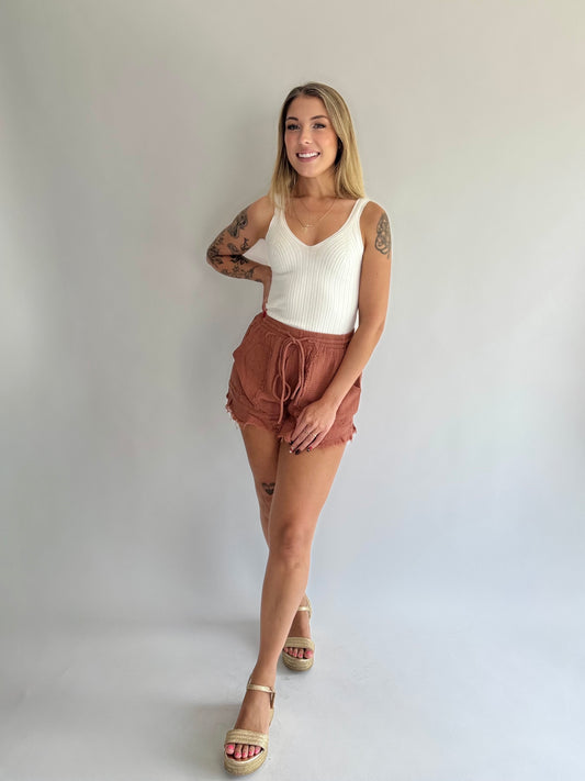 Clay Linen Shorts