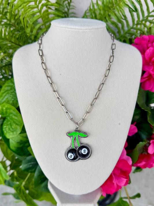 8 Ball Cherry Necklace