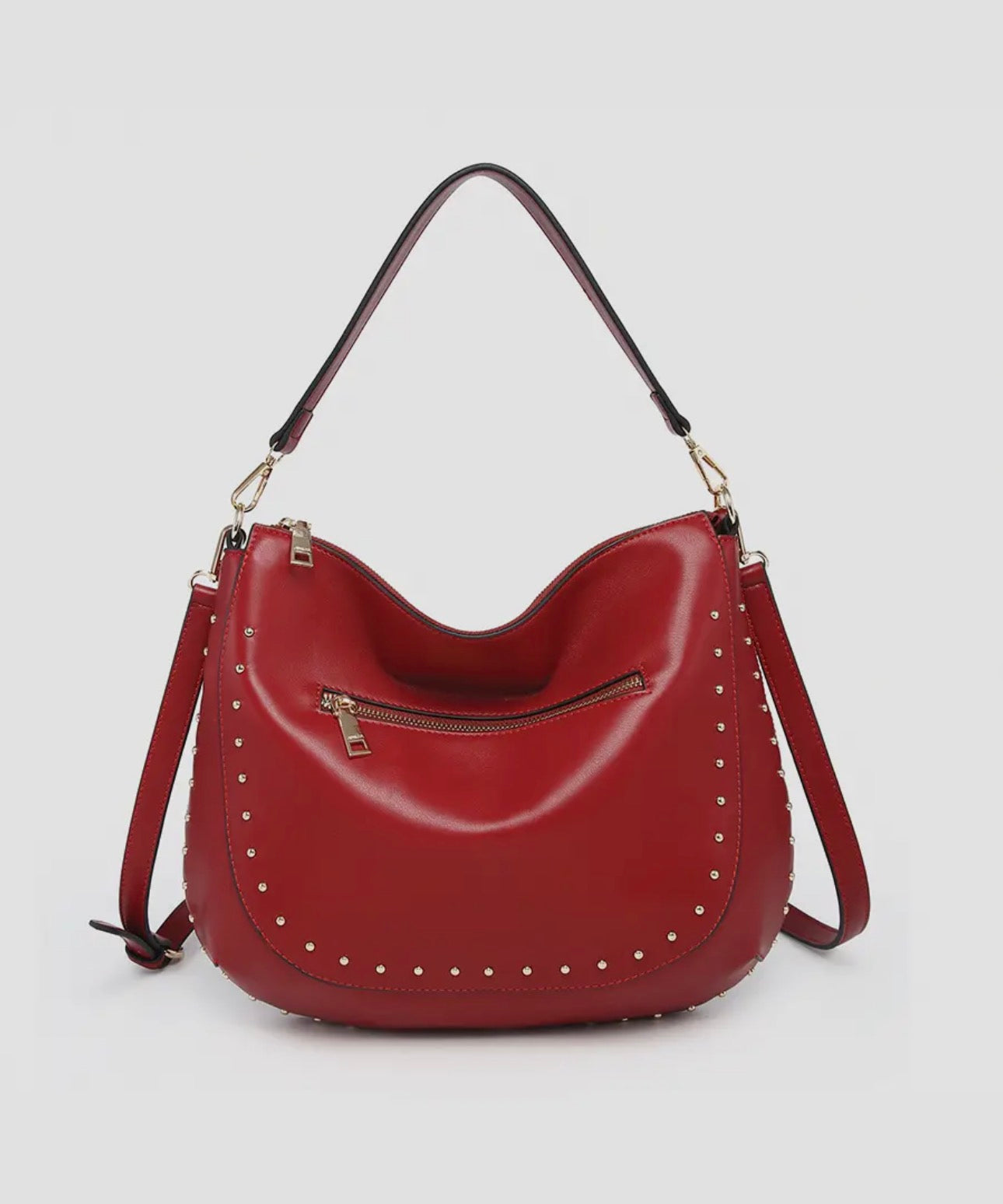 Ruby Red Studded Crossbody
