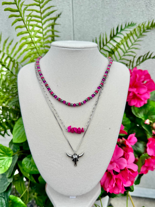 Silvia Steer Layered  Necklace