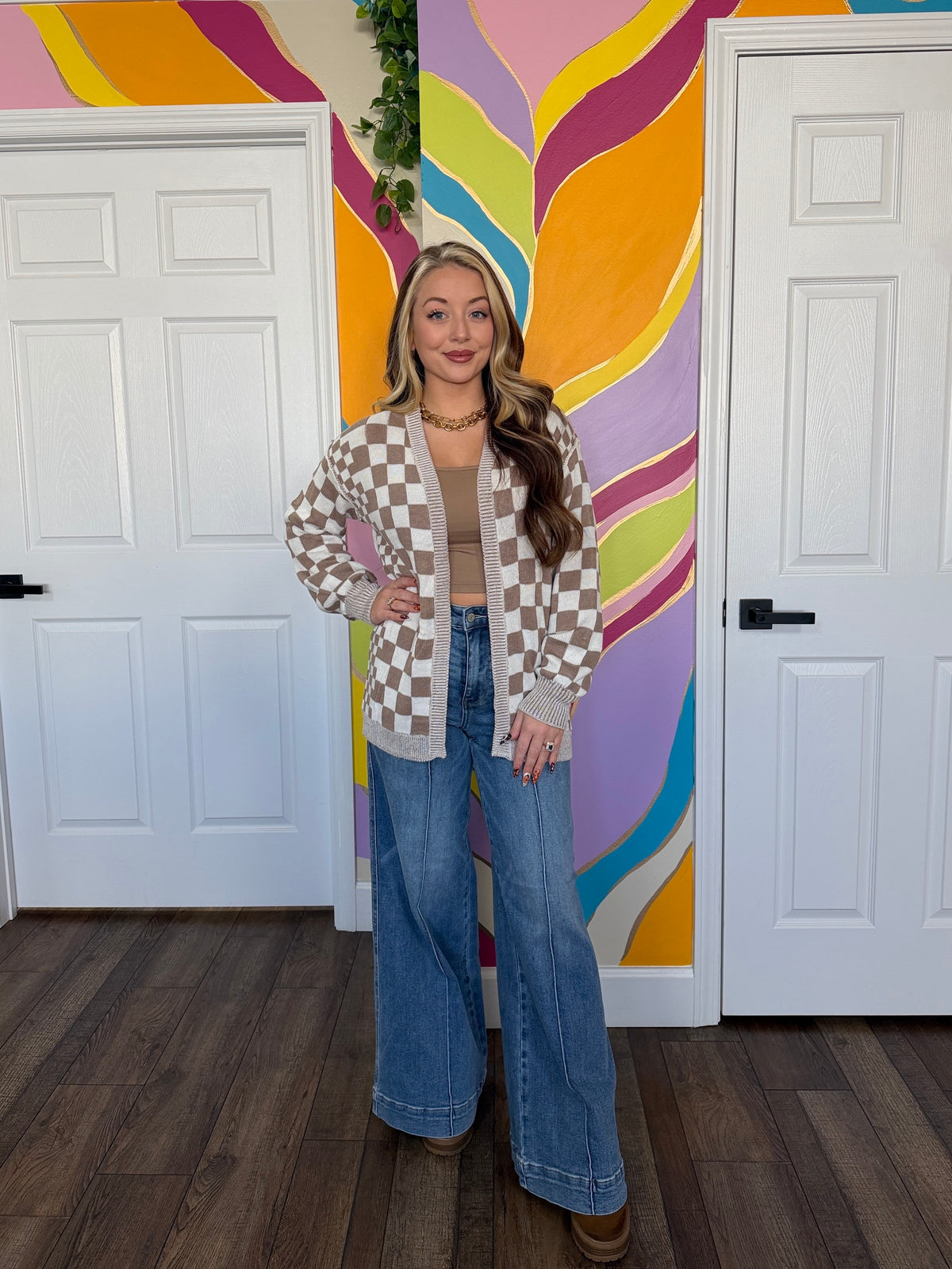 Checkered Cardigan