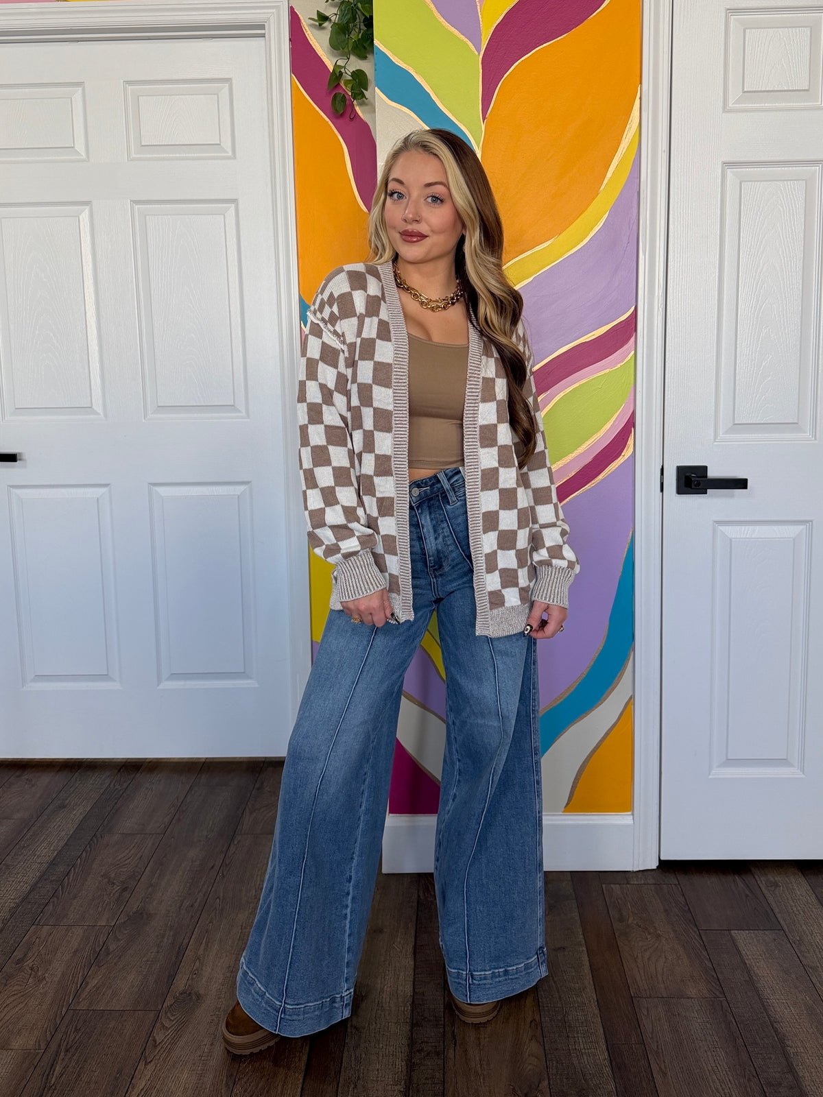 Checkered Cardigan